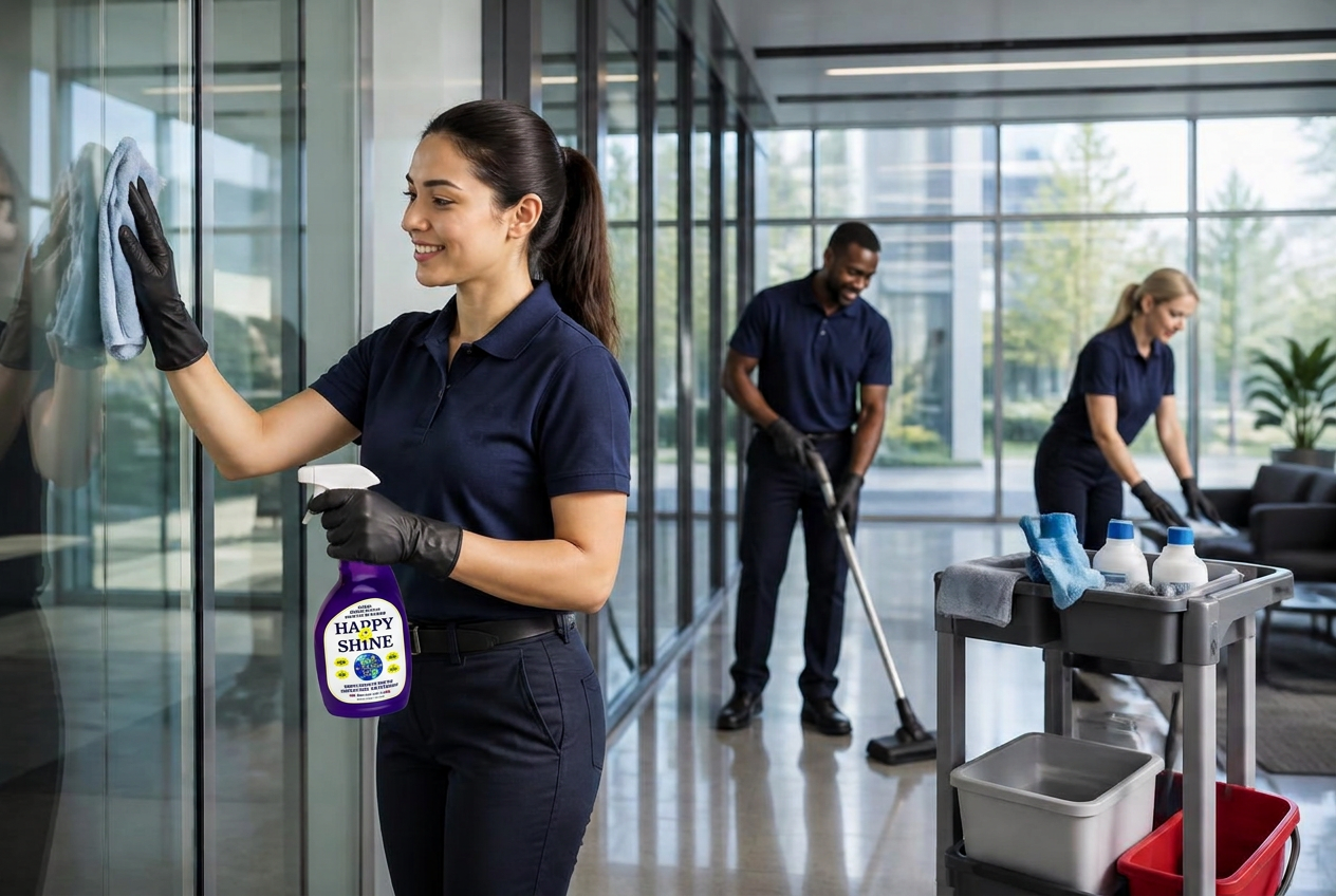 Commercial Cleaning: Happy Shine in use